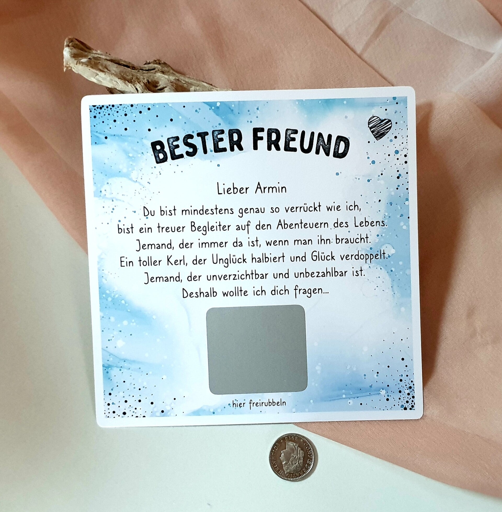 Botschafts Rubbelkarte GÖTTI FRAGE Bester Freund