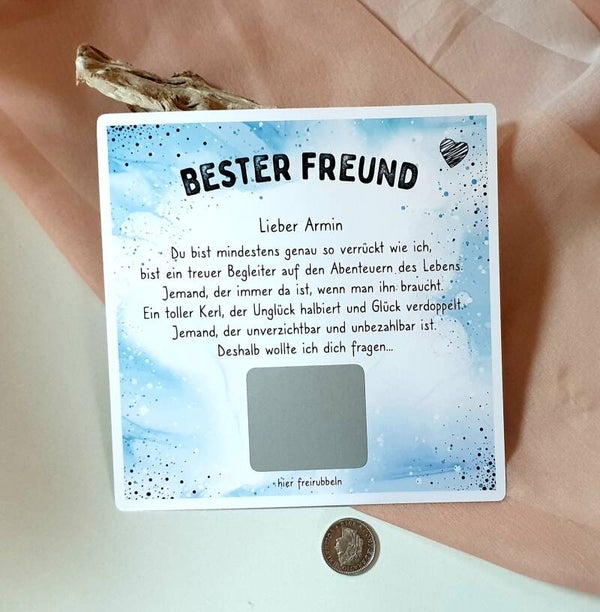 Botschafts Rubbelkarte GÖTTI FRAGE Bester Freund