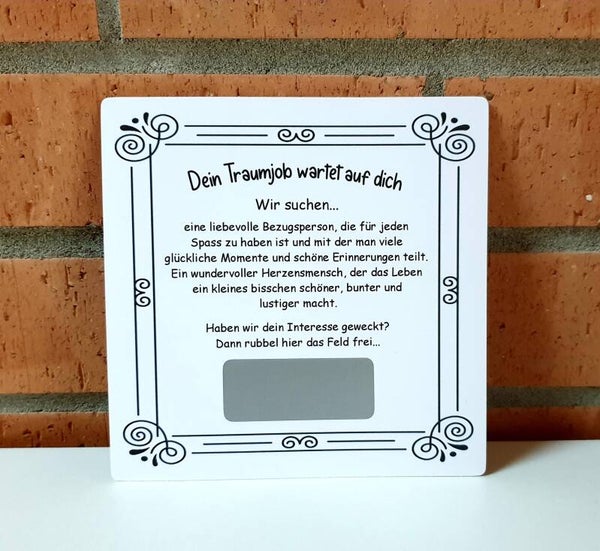 Botschafts Rubbelkarte GOTTI/GÖTTI FRAGE Traumjob