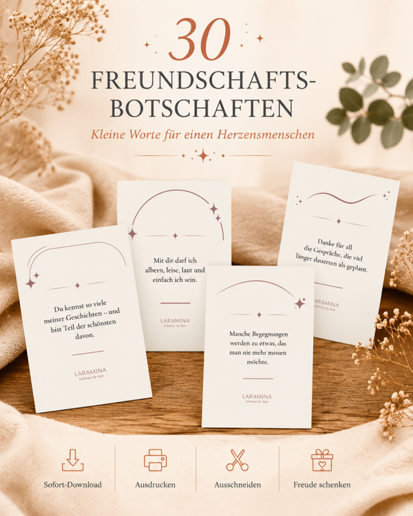 30 Freundschaftsbotschaften zum Ausdrucken – kleine Worte für eine ganz besondere Freundschaft