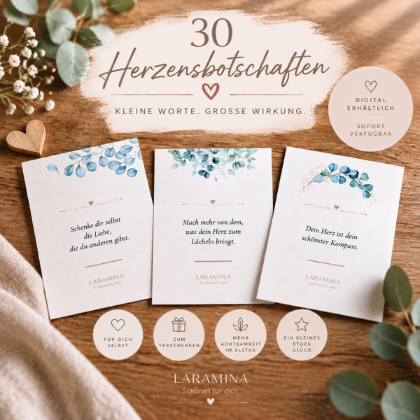 30 Herzensbotschaften zum Ausdrucken – kleine Glücksmomente zum Verschenken