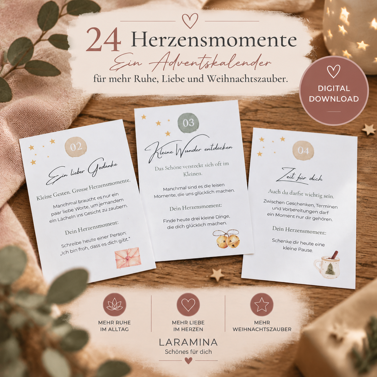 24 Herzensmomente - ein Adventskalender für mehr Ruhe, Liebe und Weihnachtszauber