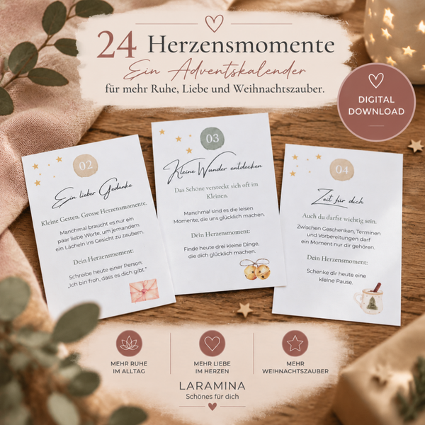 24 Herzensmomente - ein Adventskalender für mehr Ruhe, Liebe und Weihnachtszauber