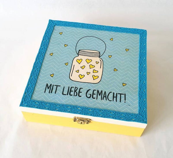 Holz Geschenkbox - Mit Liebe gemacht