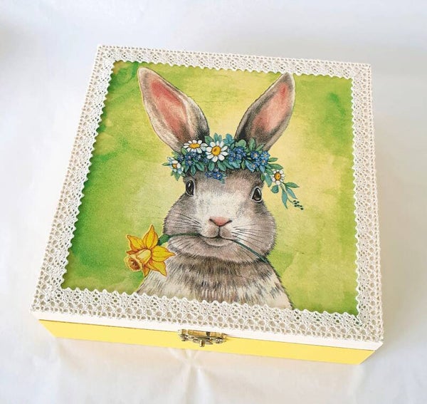 Holz Geschenkbox - Osterhase