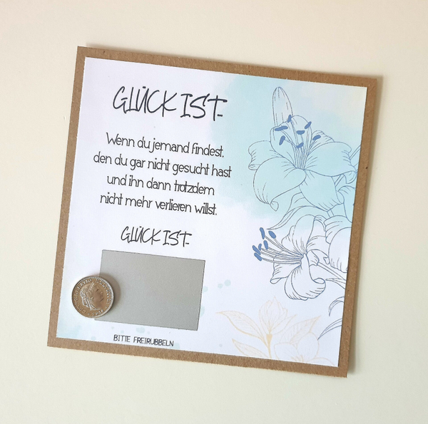 Botschafts Rubbelkarte Freundschaft GLÜCK IST