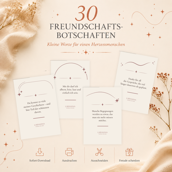 30 Freundschaftsbotschaften zum Ausdrucken – kleine Worte für eine ganz besondere Freundschaft