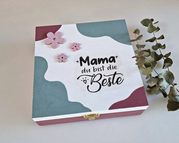 Holz Geschenkbox - Mama du bist die Beste