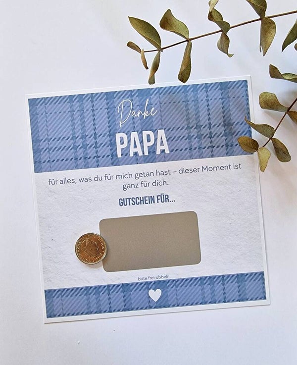 Gutschein-Rubbelkarte Vatertag DANKE PAPA