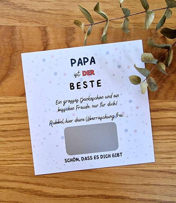 Gutschein-Rubbelkarte Vatertag PAPA IST DER BESTE
