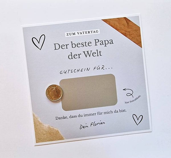 Gutschein-Rubbelkarte Vatertag DER BESTE PAPA DER WELT