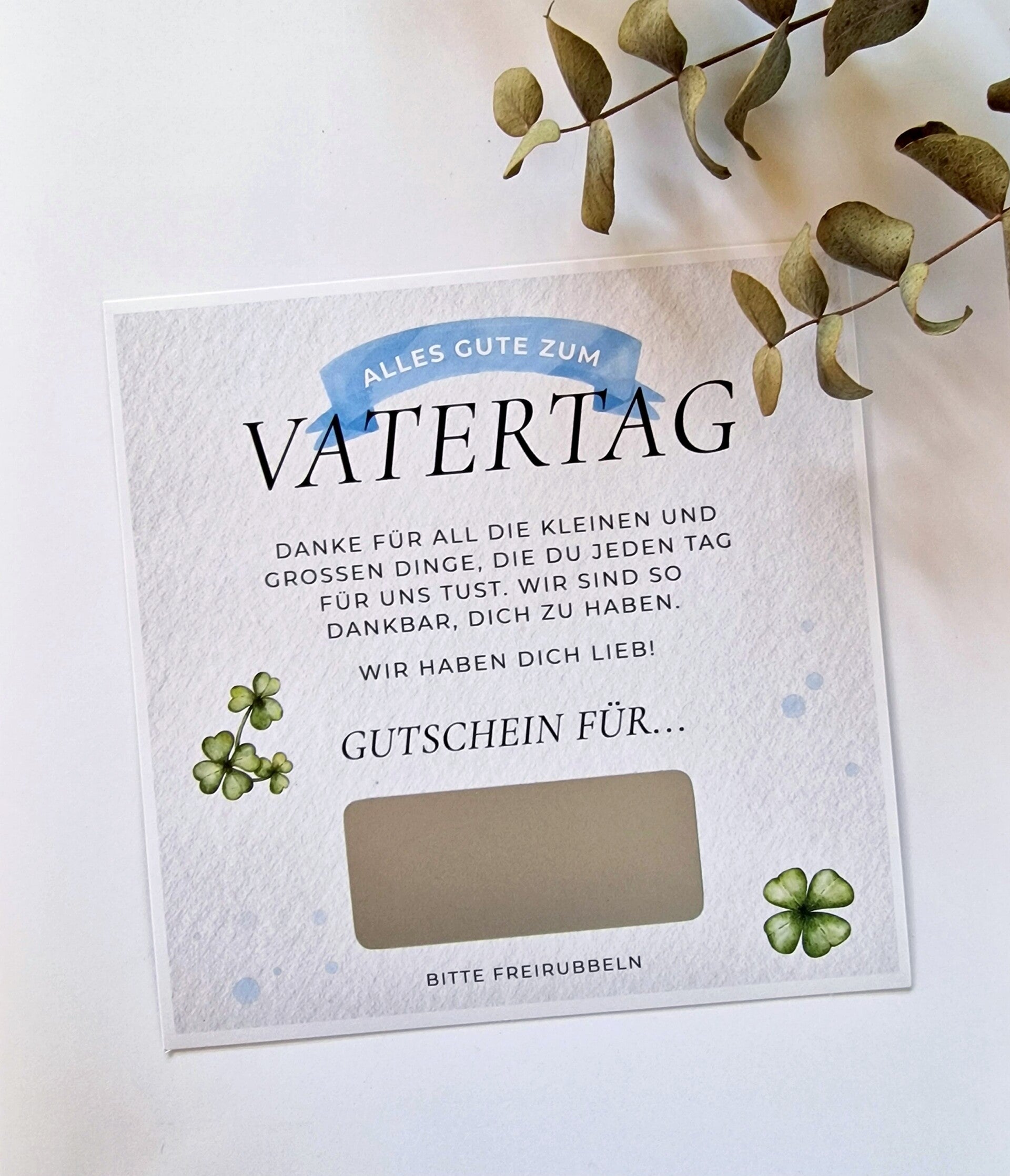 Gutschein-Rubbelkarte Vatertag WIR HABEN DICH LIEB!