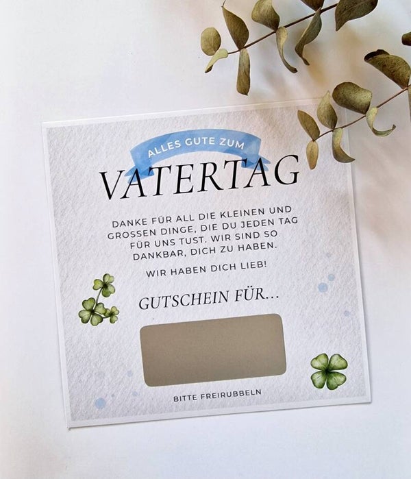 Gutschein-Rubbelkarte Vatertag WIR HABEN DICH LIEB!