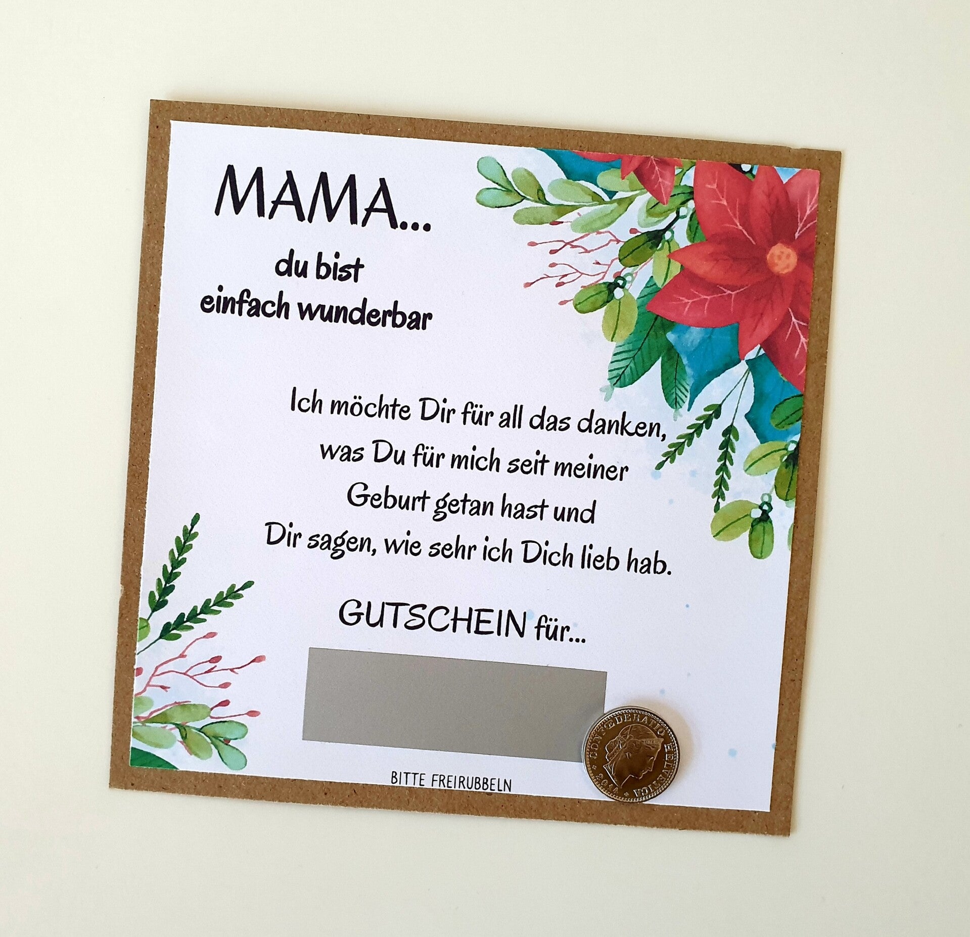 Gutschein Rubbelkarte Weihnachten MAMA