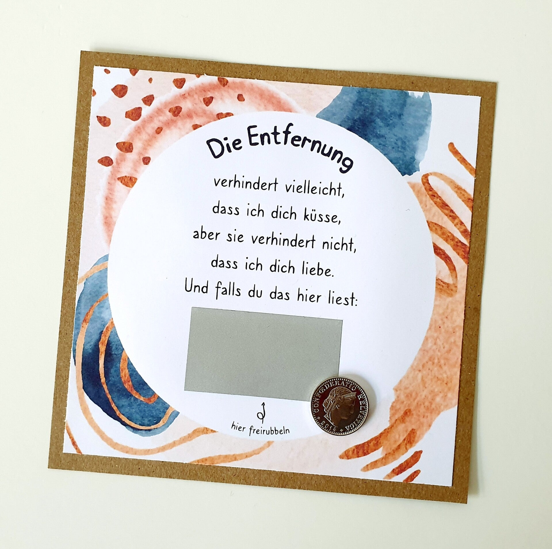 Botschafts Rubbelkarte Liebe DU FEHLST MIR