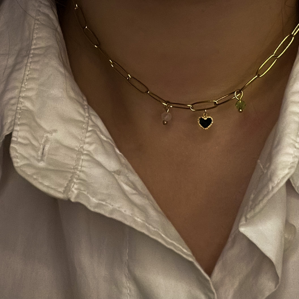 Facet charm necklace