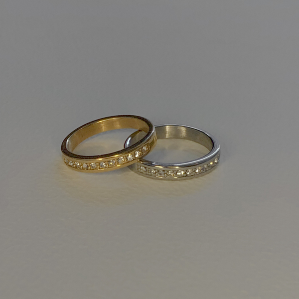 Diamonds row ring - size 17