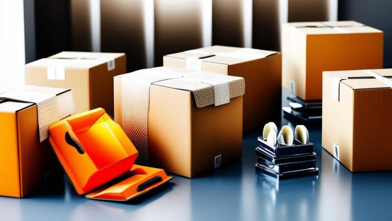 Umzugskartons und rollwagen bei umziehen