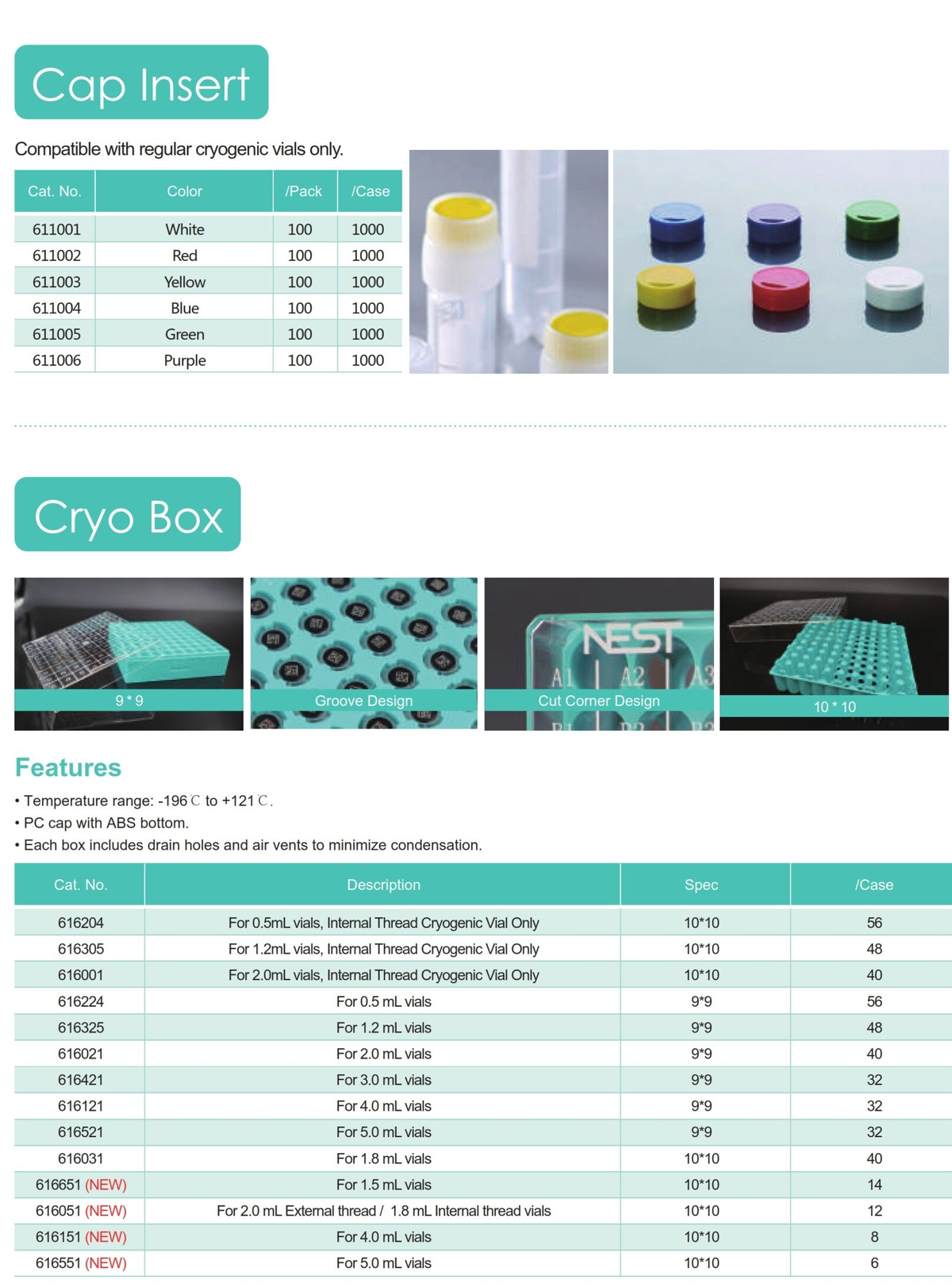 Cyro Cap Cap Insert and Cryo Box / Biobank System / Lab consumables / Product ...
