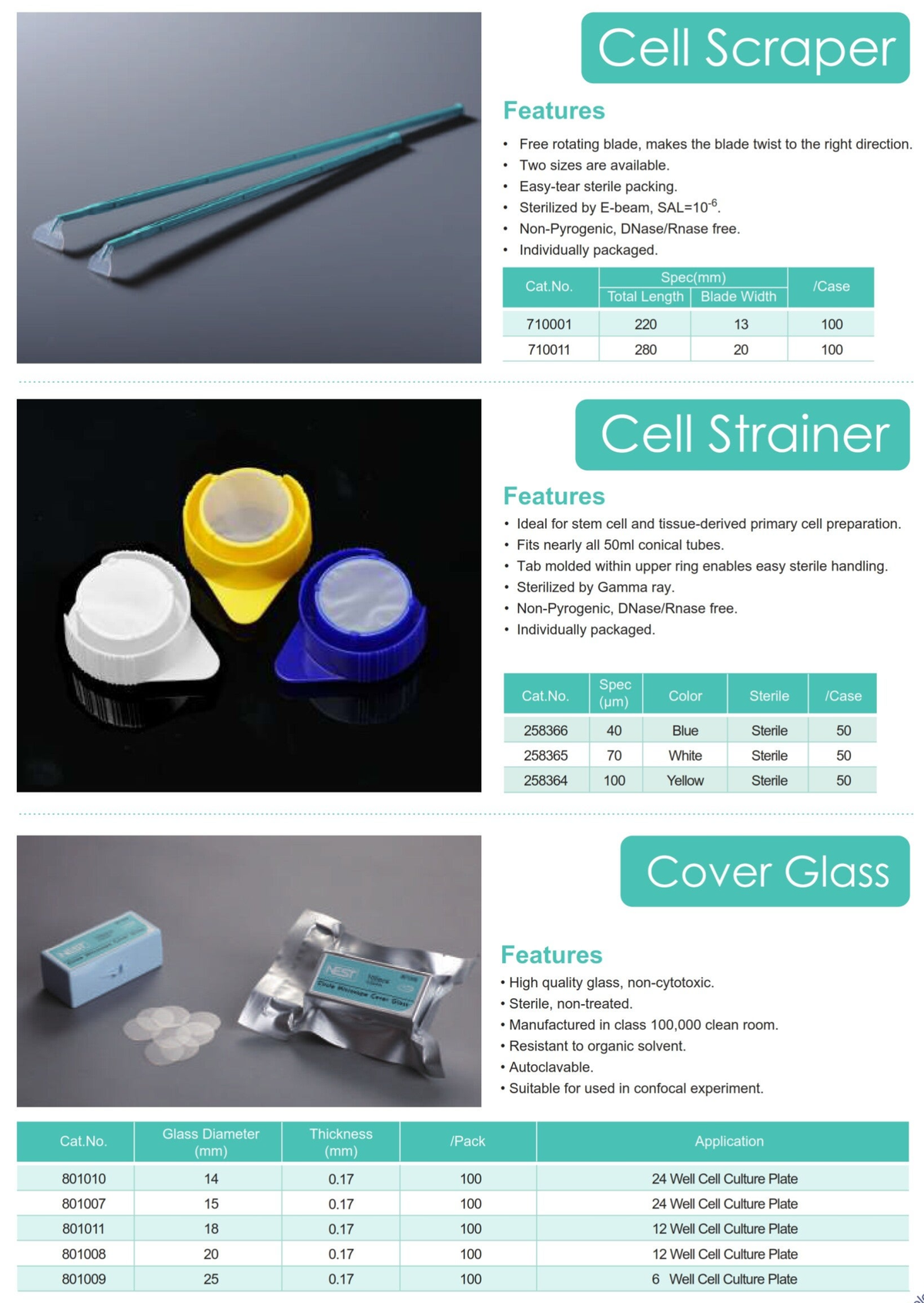 Lab Reverse Scrapers Cell Scraper Strainer and Cover Glass / Cytology / Lab consumables ...