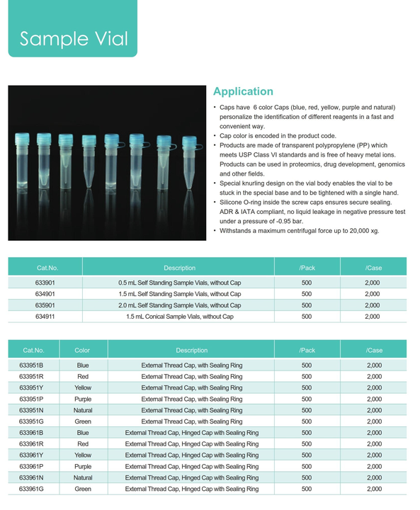 Sample Vial / Liquid Transfer / Lab consumables / Product ...