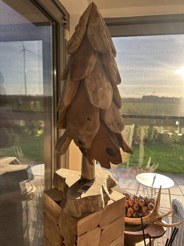 teak houten kerstboom