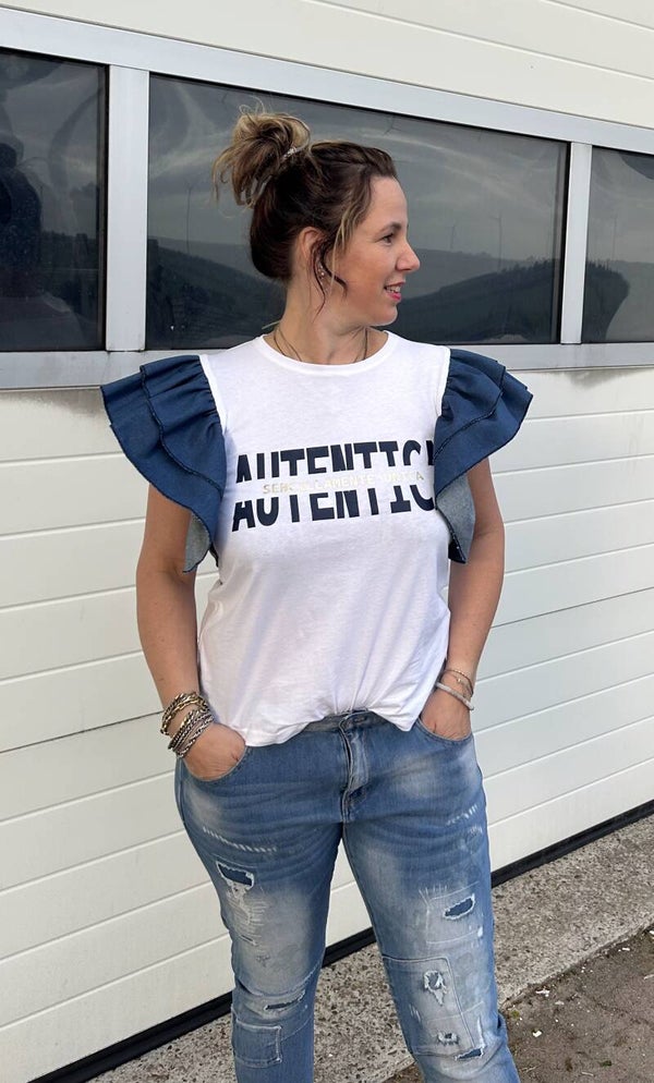 Authentic T-Shirt van spijkerstof