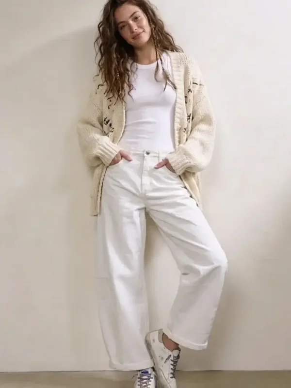 witte barrel broek