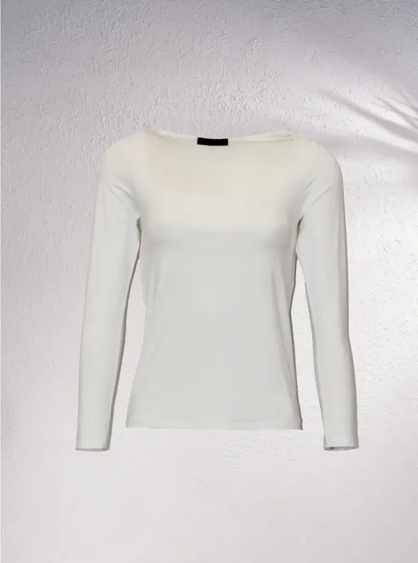 wit basic trui vierkante halslijn