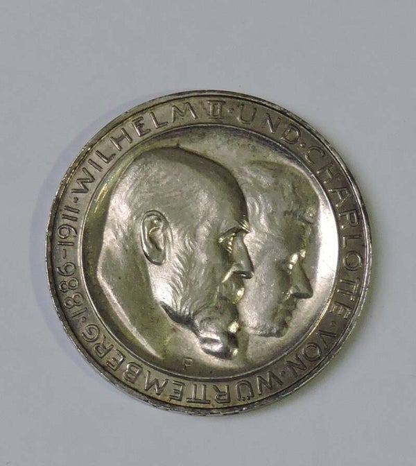 Deutsches Kaiserreich 3 Mark, 1911, 25. Jahrestag - Hochzeit von Wilhelm II. und Charlotte
