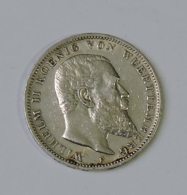 Deutsches Kaiserreich 3 Mark, 1909, Wilhelm II. König von Württemberg