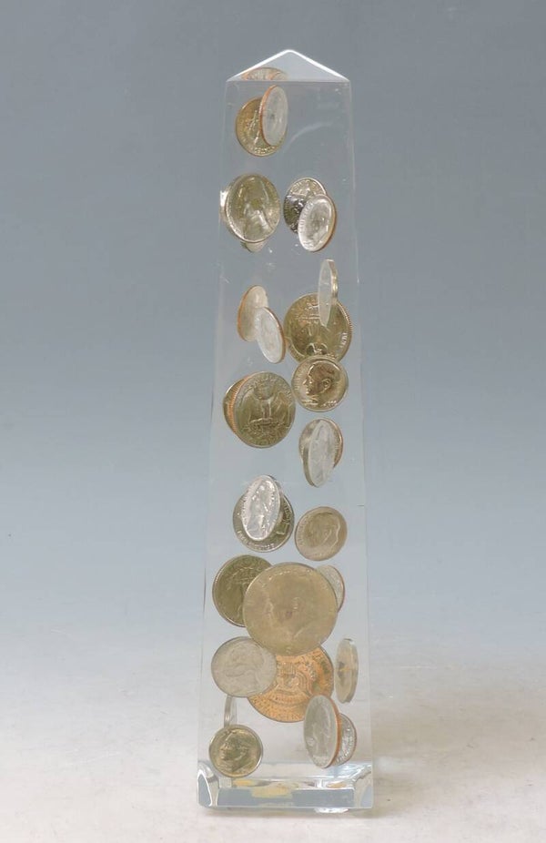 Gr. Obelisk USA Dollar / Quarter / Dime - 28 Münzen - 24cm