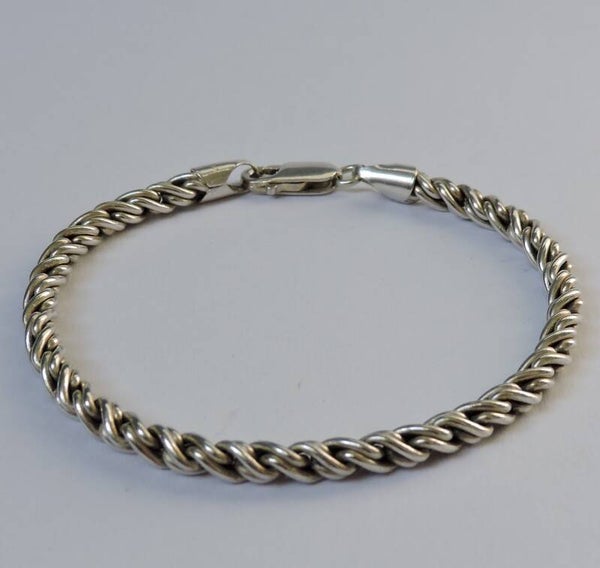 Tolles Damen oder Herren 925 Sterlingsilber Kordelarmband