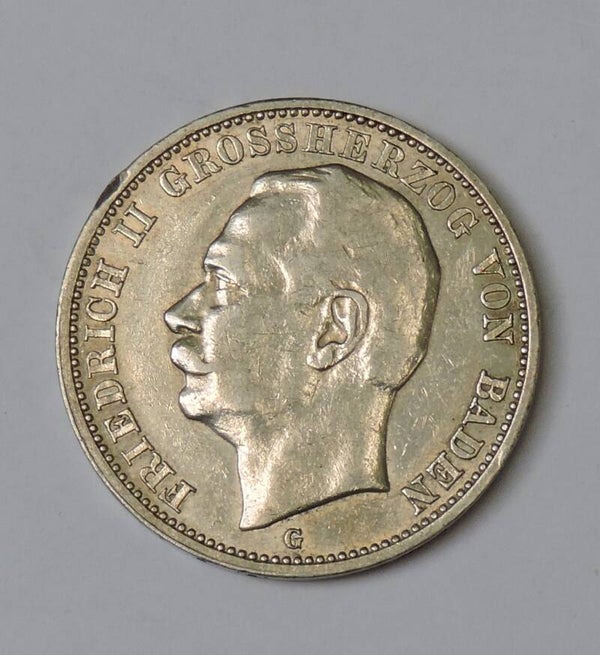 Deutsches Kaiserreich 3 Mark, 1912, Friedrich II. Grossherzog von Baden