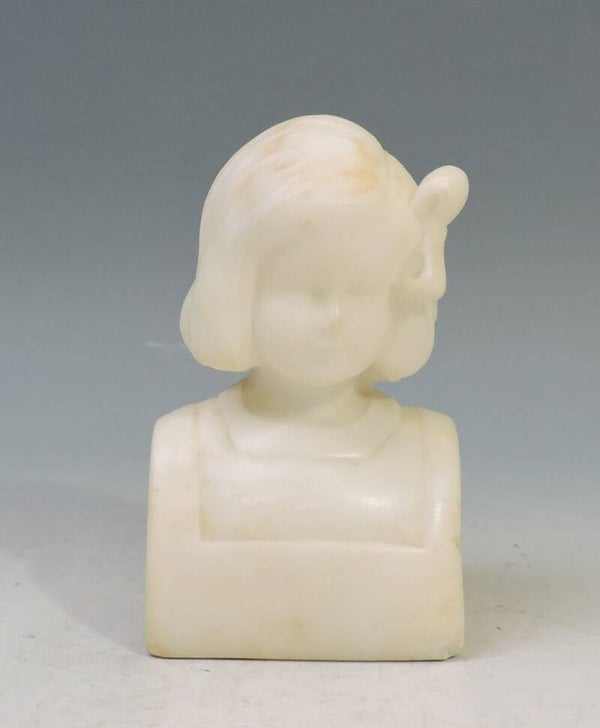 GOLDSCHEIDER WIEN seltene Mädchenbüste aus Alabaster Entw. AUGUST HENTSCHEL 1913