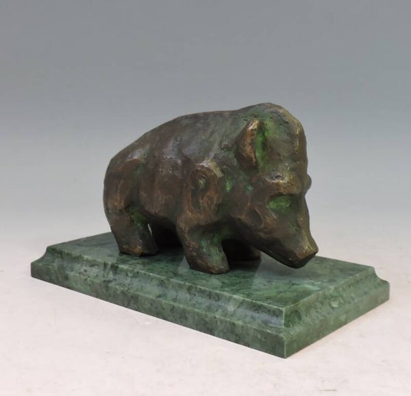 Seltene Tischbronze / Briefbeschwerer Wildschwein 15,5cm x 9cm x 10cm