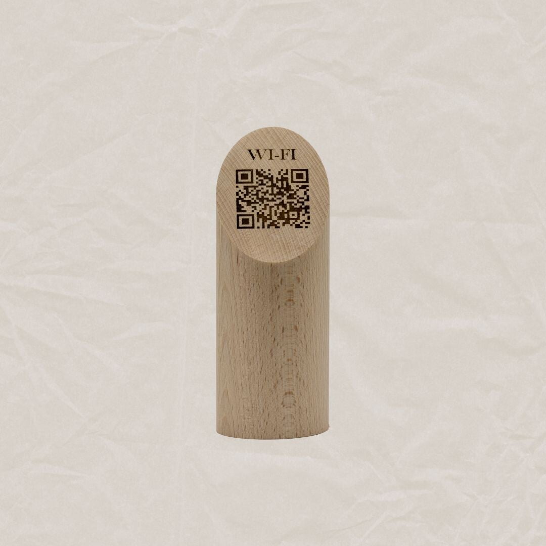 Plot en bois avec QR Code Wi-Fi