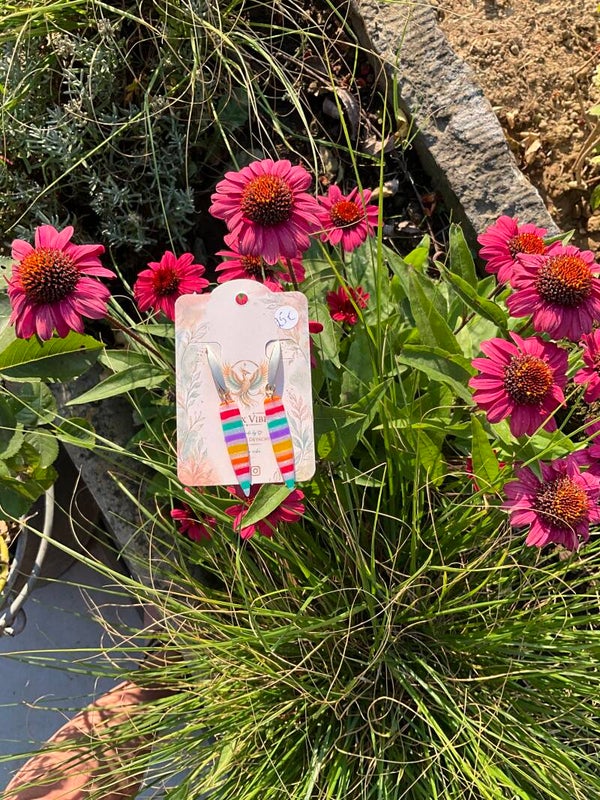 Candy stripes willow leef met 18k oorsteker
