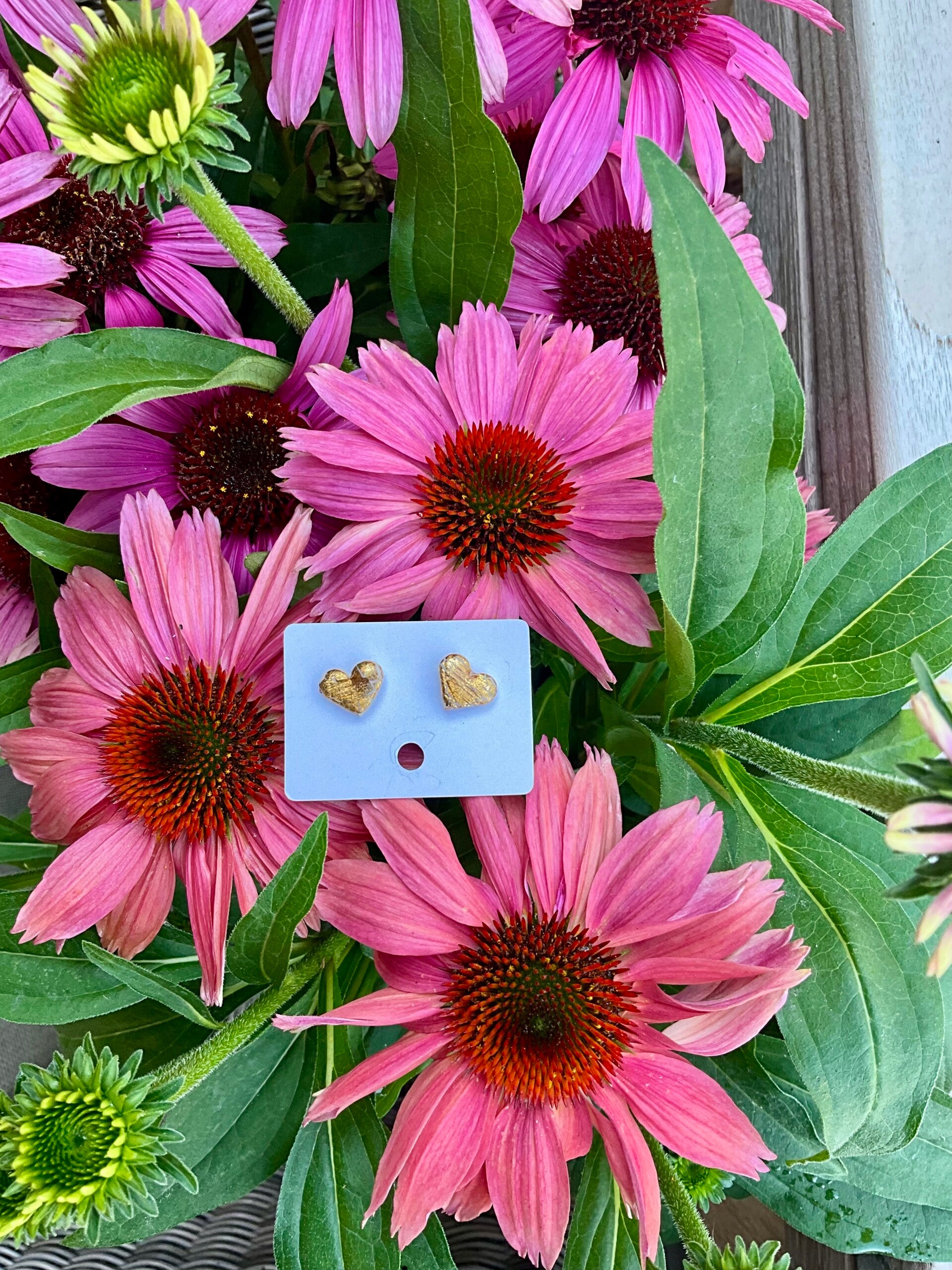 Studs extra gold hartje mini