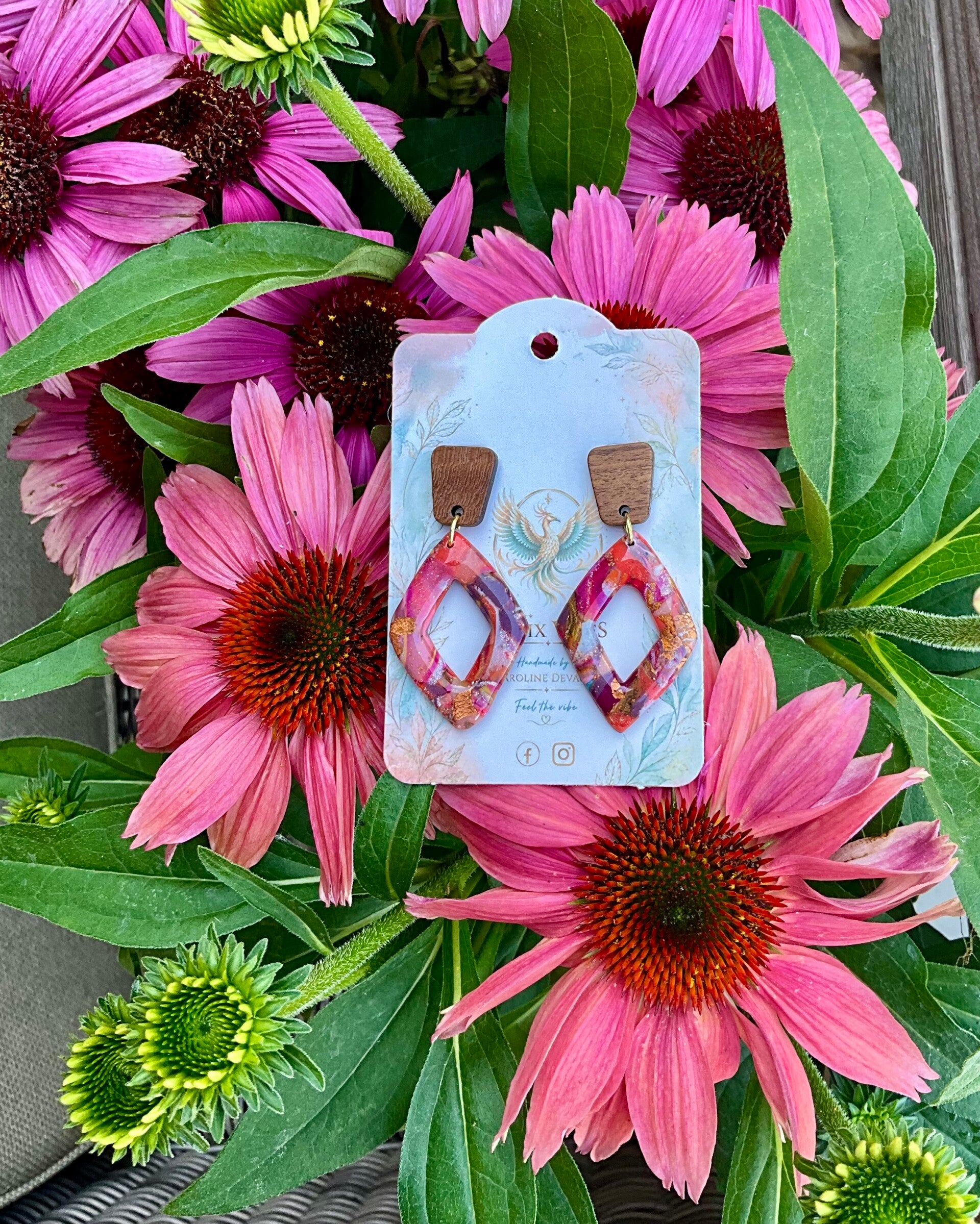 Coral Indiana summer ruitje met mahonie steker