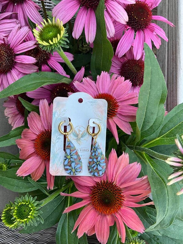 Flower indian summer drop 18 k oorsteker verguld