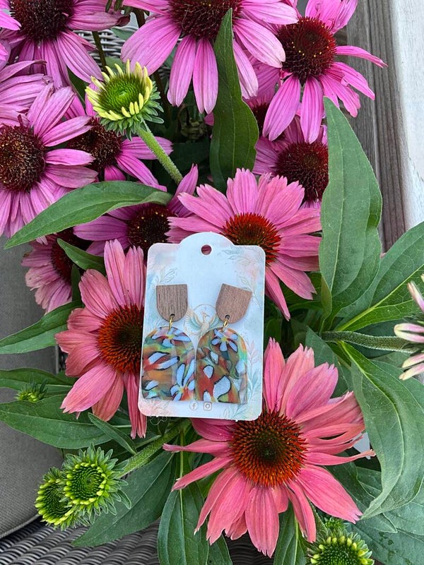 Flower indian summer statement mahonie oorsteker