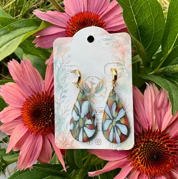 Flowers Indian summer drop met 18k verguld oorhaakje