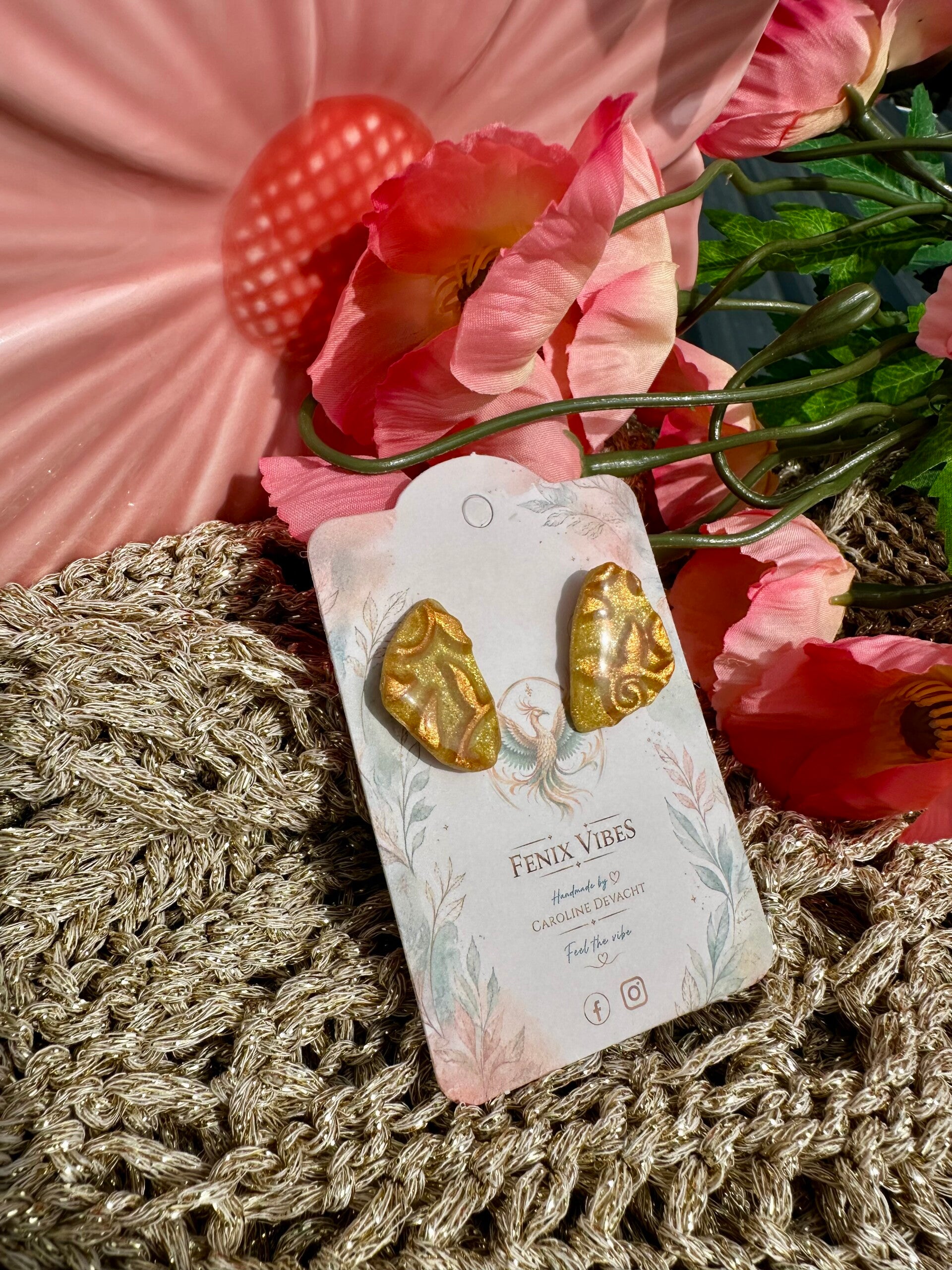 gold victorian studs