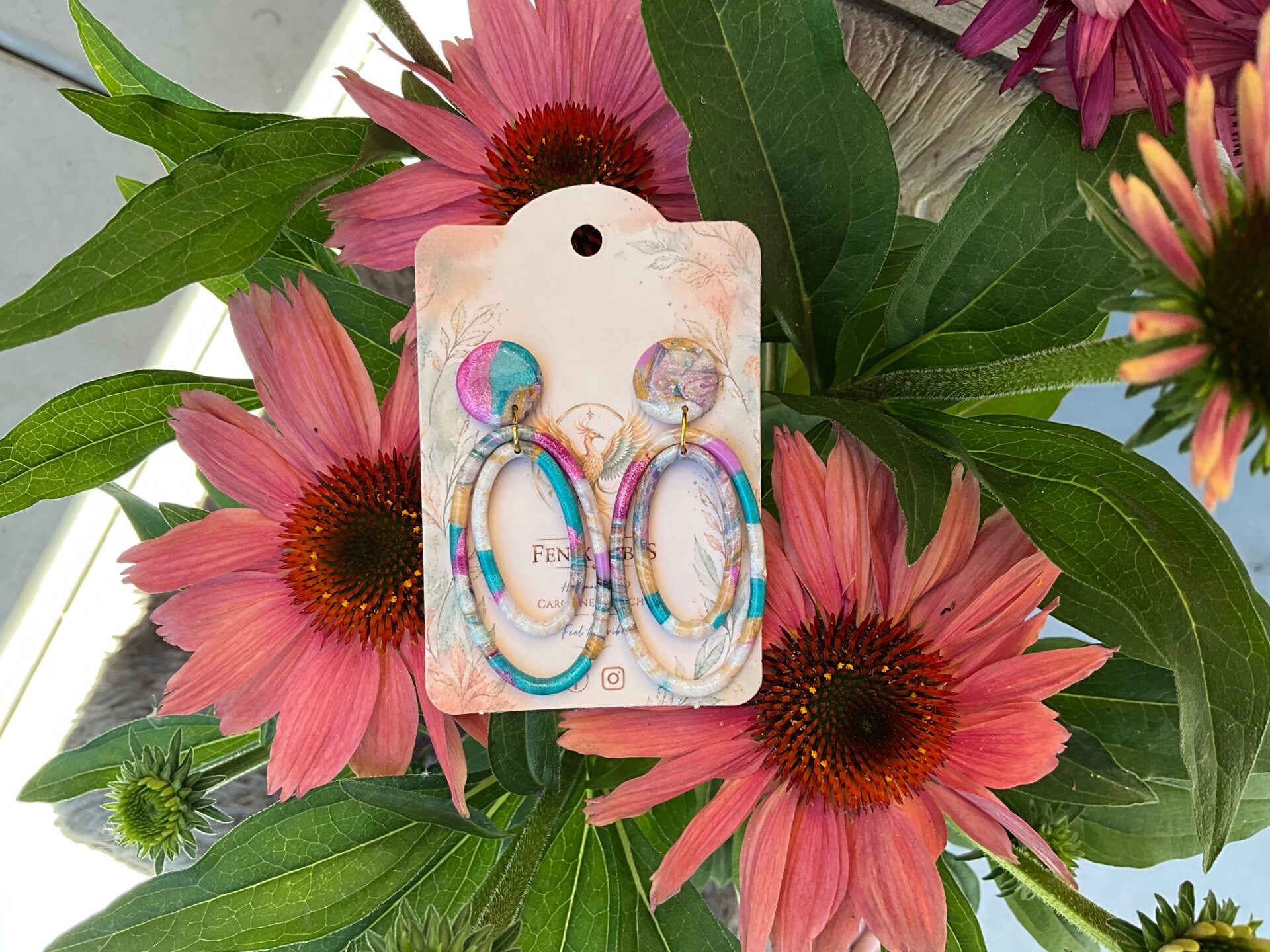 Pink /Turquoise dubbele ring