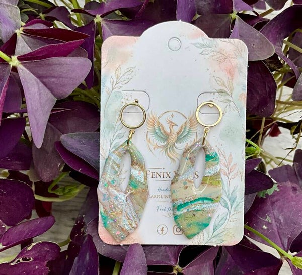Green Marble Gloria met ronde vergulde steker