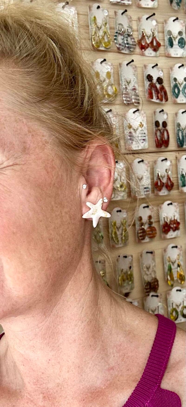 Marble Starfish stud