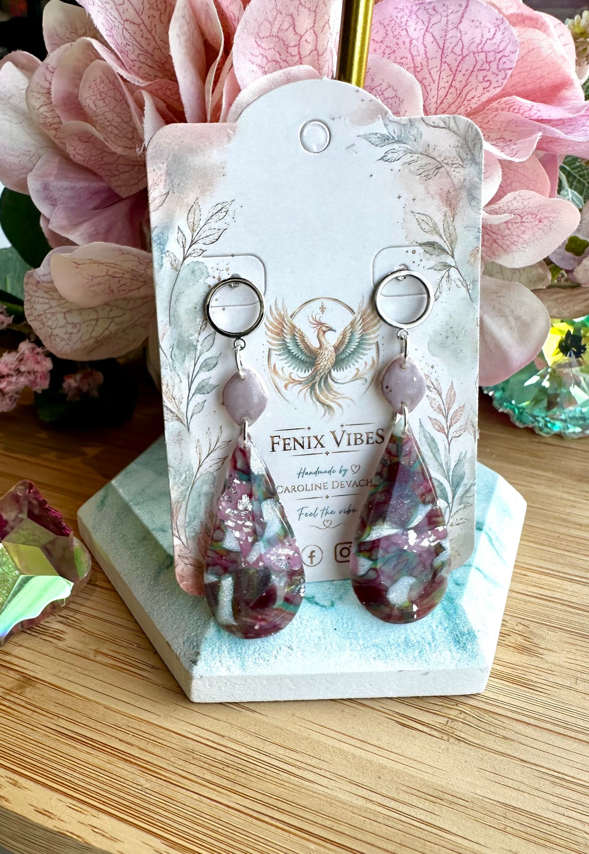 Burgundy zilver drop