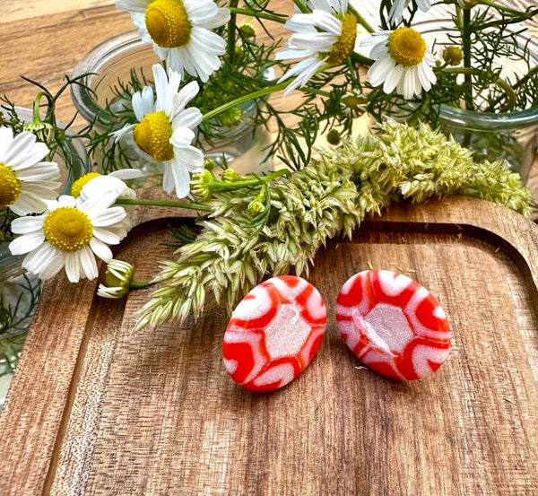 Coral studs ovaal