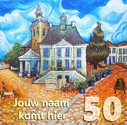 HUISNUMMERBORD ROOSENDAAL OUDE RAADHUIS ALS VAN GOGH